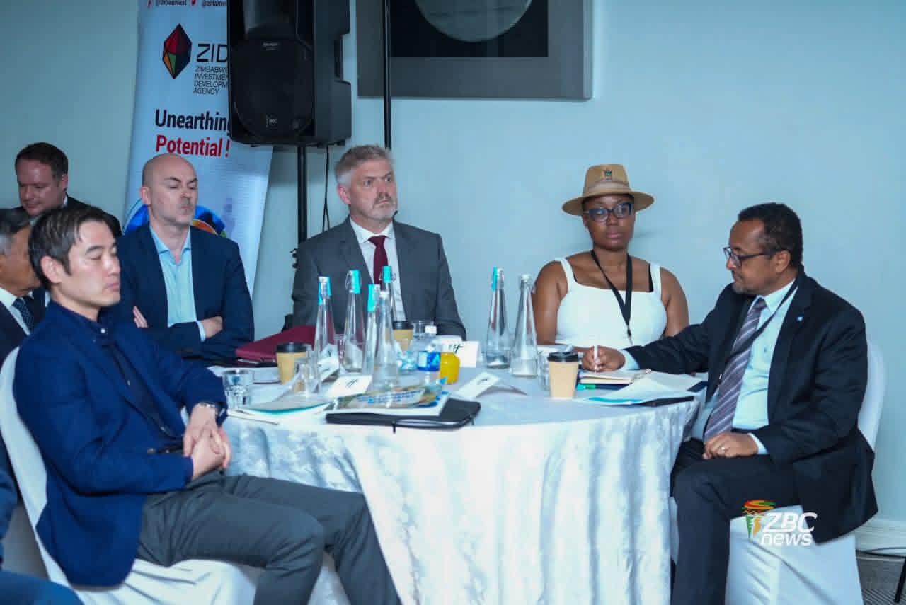 Round-table meeting with ZIDA banner and professional delegates